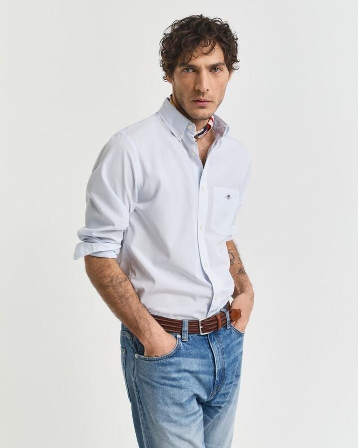 Gant Overhemd met lange mouwen REG POPLIN BANKER SHIRT Banker Stripe popeline lichte katoen - Foto 11
