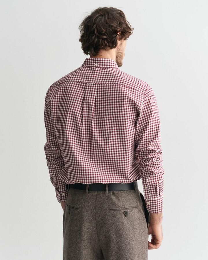 Gant Overhemd met lange mouwen REG POPLIN GINGHAM SHIRT met logoborduursel op borsthoogte - Foto 2