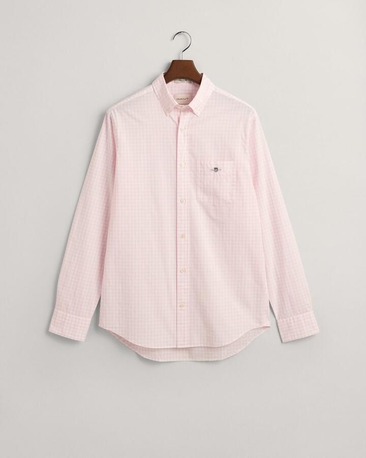 Gant Overhemd met lange mouwen REG POPLIN GINGHAM SHIRT met logoborduursel op borsthoogte - Foto 5