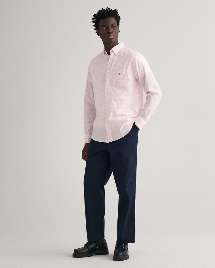Gant Overhemd met lange mouwen REG POPLIN GINGHAM SHIRT met logoborduursel op borsthoogte - Foto 6