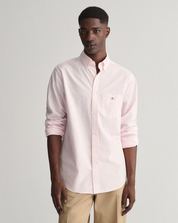 Gant Overhemd met lange mouwen REG POPLIN GINGHAM SHIRT met logoborduursel op borsthoogte - Foto 7