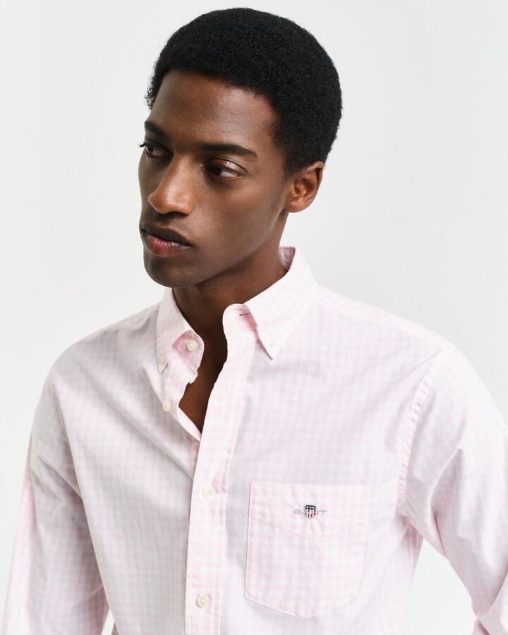 Gant Overhemd met lange mouwen REG POPLIN GINGHAM SHIRT met logoborduursel op borsthoogte - Foto 13