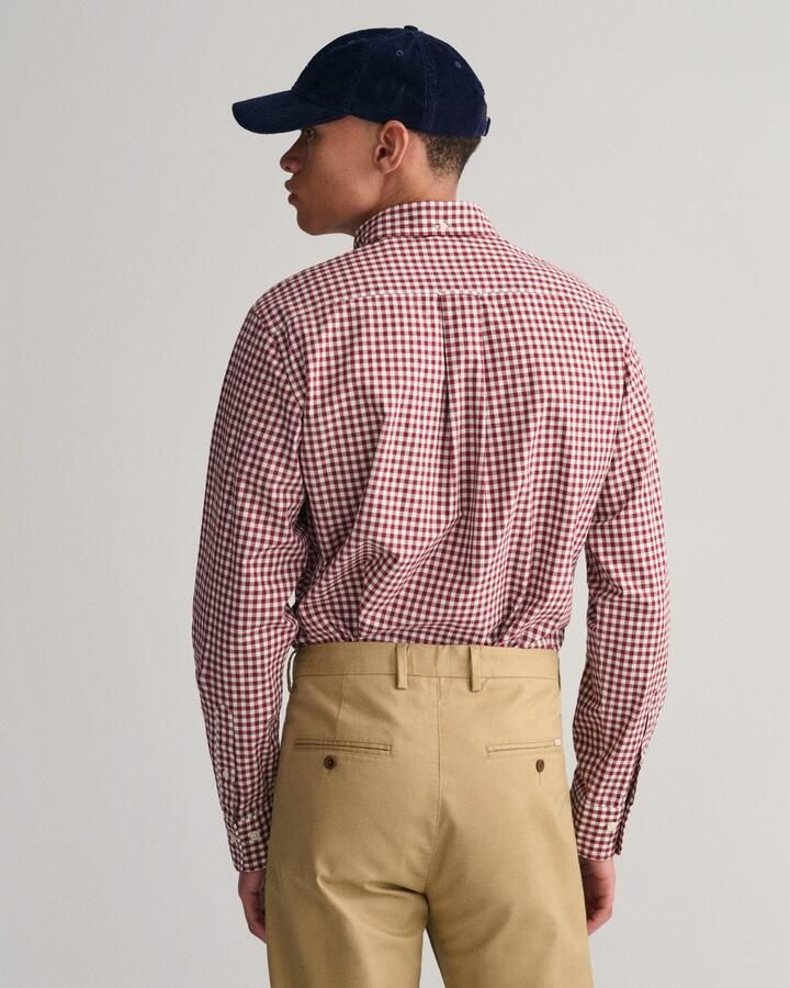 Gant Overhemd met lange mouwen REG POPLIN GINGHAM SHIRT met logoborduursel op borsthoogte - Foto 4