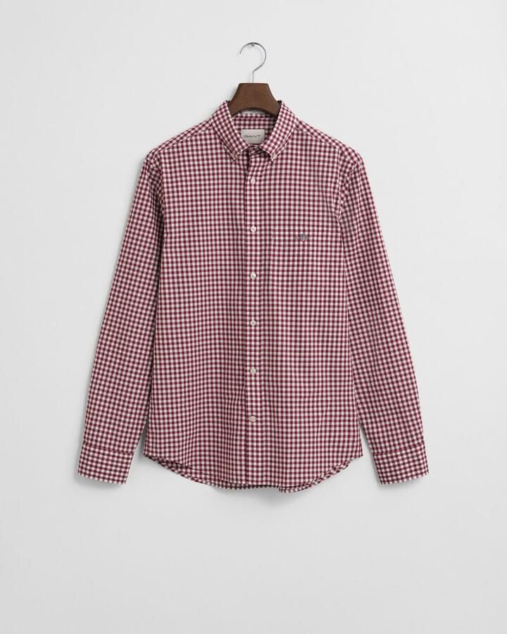 Gant Overhemd met lange mouwen REG POPLIN GINGHAM SHIRT met logoborduursel op borsthoogte - Foto 5