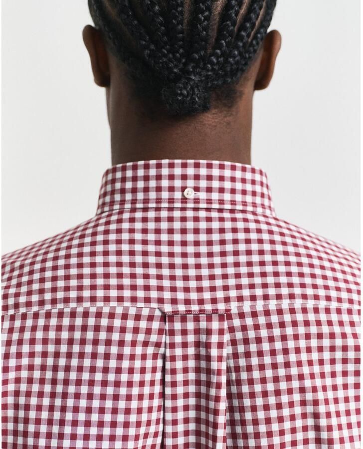 Gant Overhemd met lange mouwen REG POPLIN GINGHAM SHIRT met logoborduursel op borsthoogte