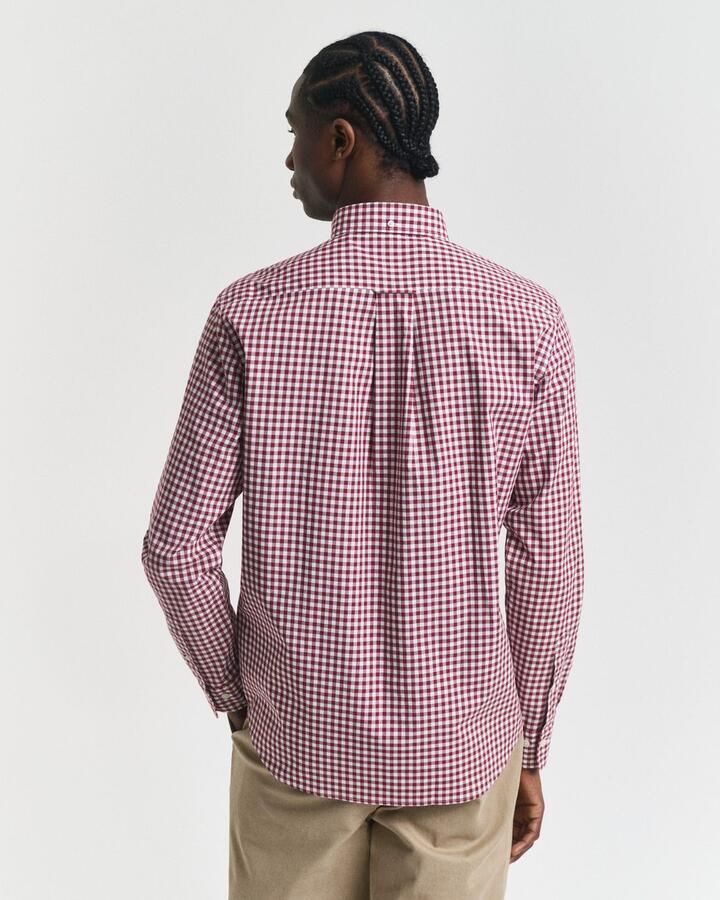 Gant Overhemd met lange mouwen REG POPLIN GINGHAM SHIRT met logoborduursel op borsthoogte - Foto 8