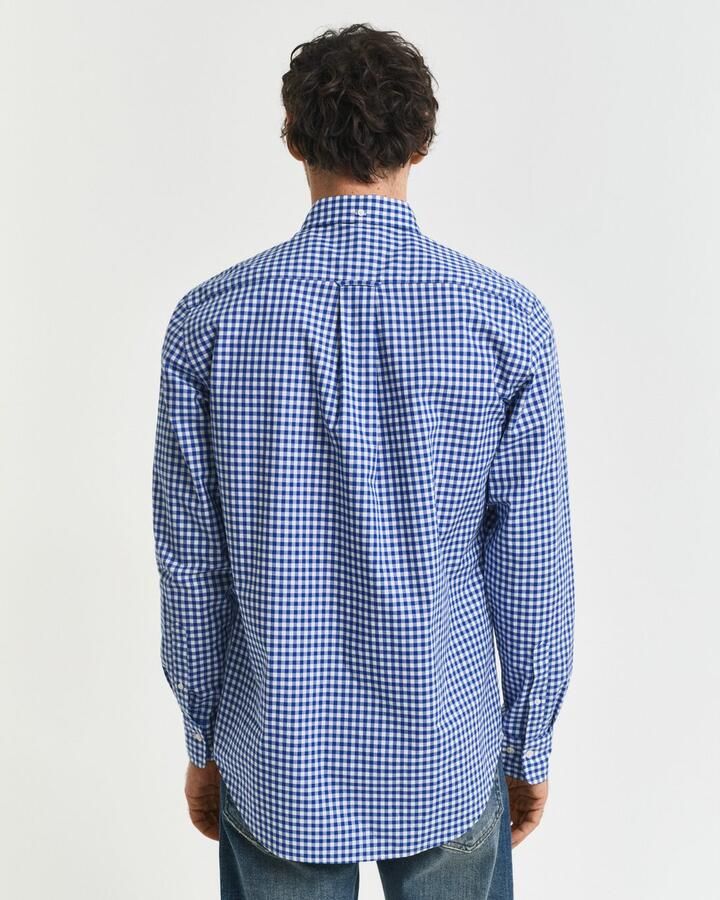 Gant Overhemd met lange mouwen REG POPLIN GINGHAM SHIRT met logoborduursel op borsthoogte - Foto 3