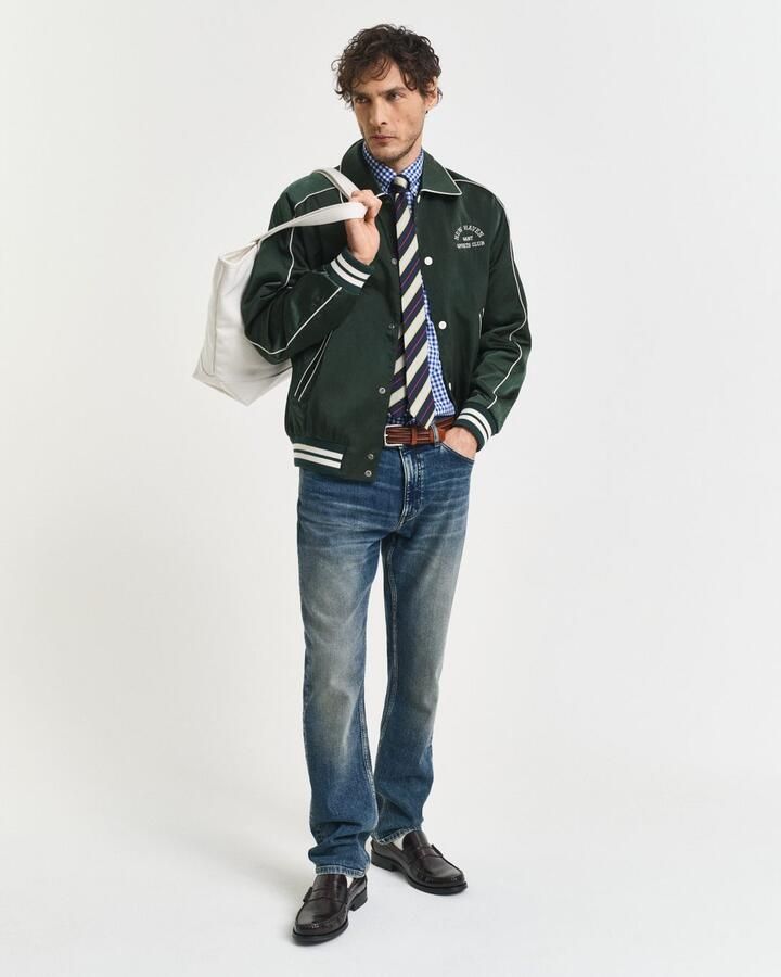 Gant Overhemd met lange mouwen REG POPLIN GINGHAM SHIRT met logoborduursel op borsthoogte - Foto 4