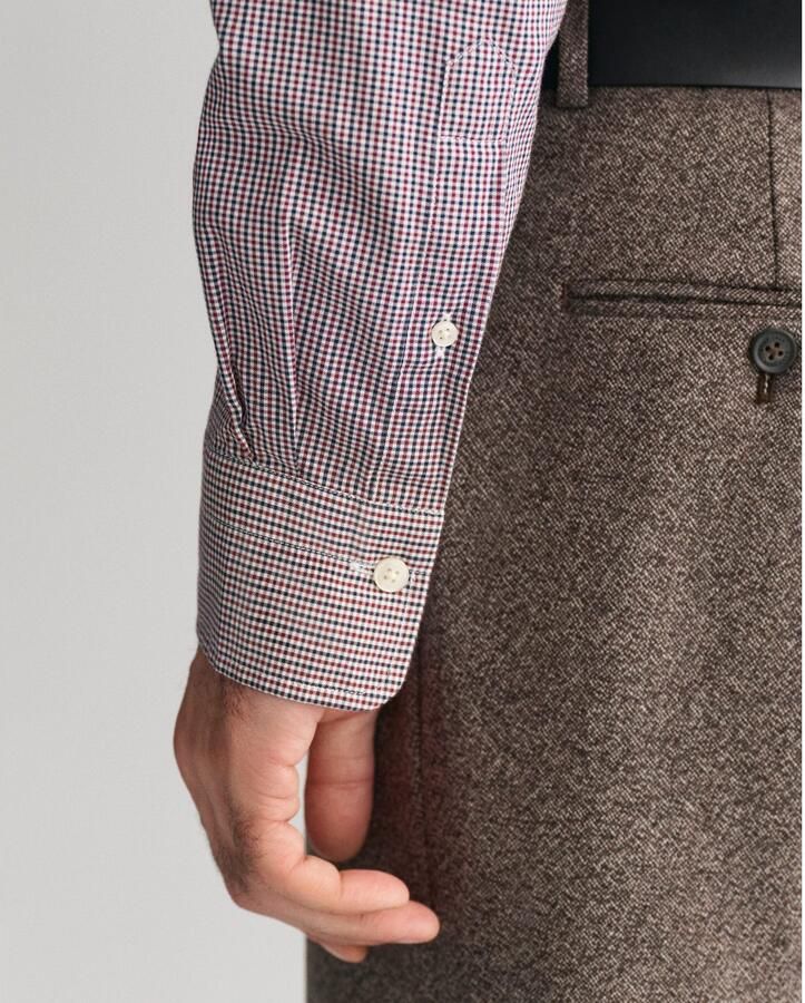 Gant Overhemd met lange mouwen REG POPLIN MICRO GINGHAM SHIRT Regular fit popeline overhemd met Vichy mini-ruit