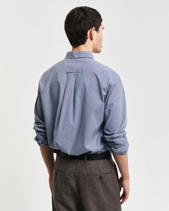 Gant Overhemd met lange mouwen REG POPLIN MICRO GINGHAM SHIRT Regular fit popeline overhemd met Vichy mini-ruit