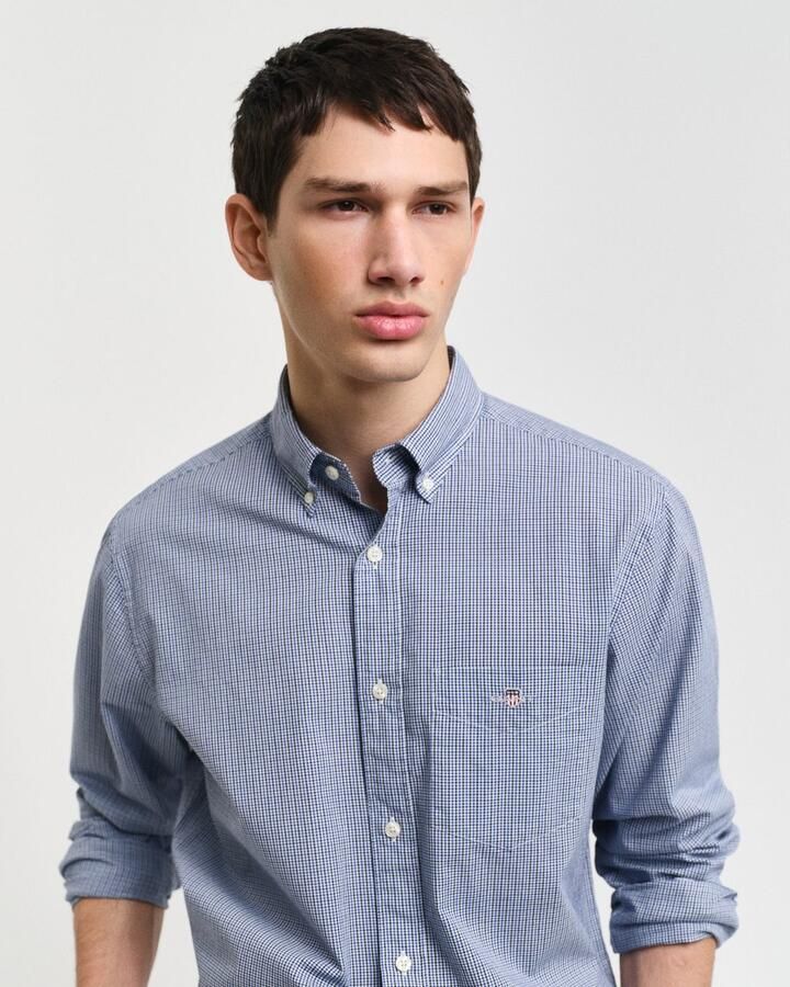 Gant Overhemd met lange mouwen REG POPLIN MICRO GINGHAM SHIRT Regular fit popeline overhemd met Vichy mini-ruit - Foto 2