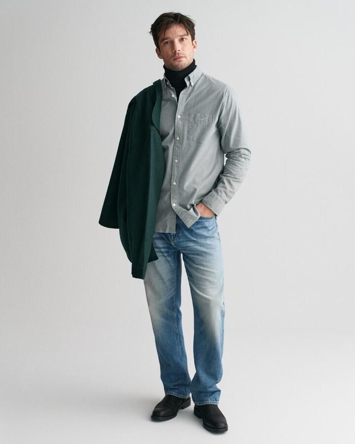 Gant Overhemd met lange mouwen REG POPLIN MICRO GINGHAM SHIRT Regular fit popeline overhemd met Vichy mini-ruit - Foto 2