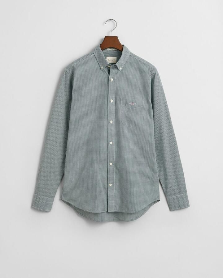 Gant Overhemd met lange mouwen REG POPLIN MICRO GINGHAM SHIRT Regular fit popeline overhemd met Vichy mini-ruit - Foto 3