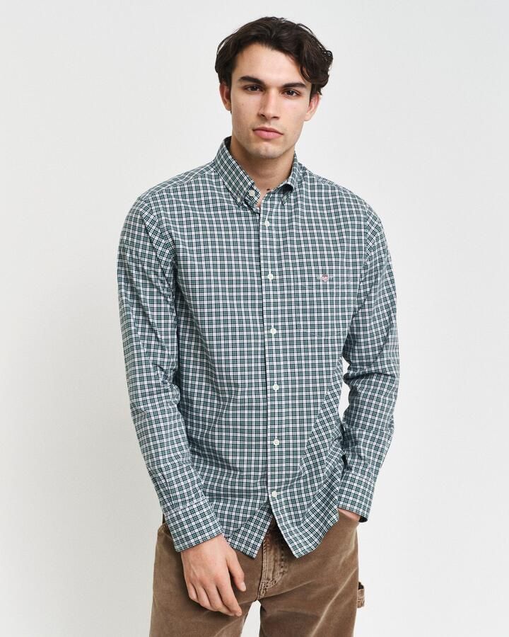Gant Overhemd met lange mouwen REG POPLIN SMALL CHECK SHIRT Regular fit popeline overhemd met klein ruitpatroon - Foto 5