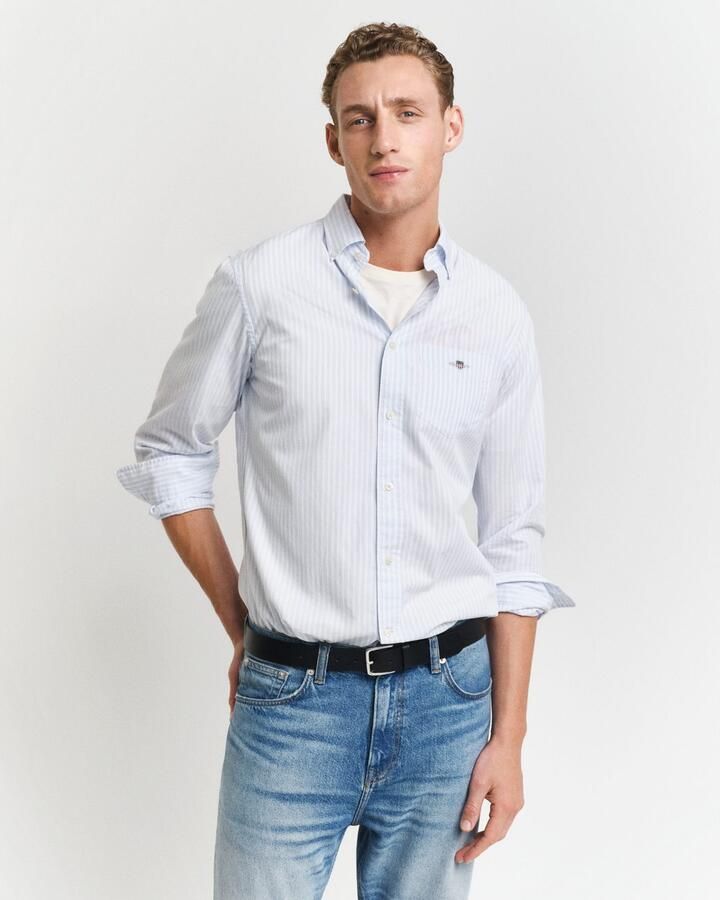 Gant Regular fit vrijetijdsoverhemd met streepmotief model 'POPLIN' - Foto 9