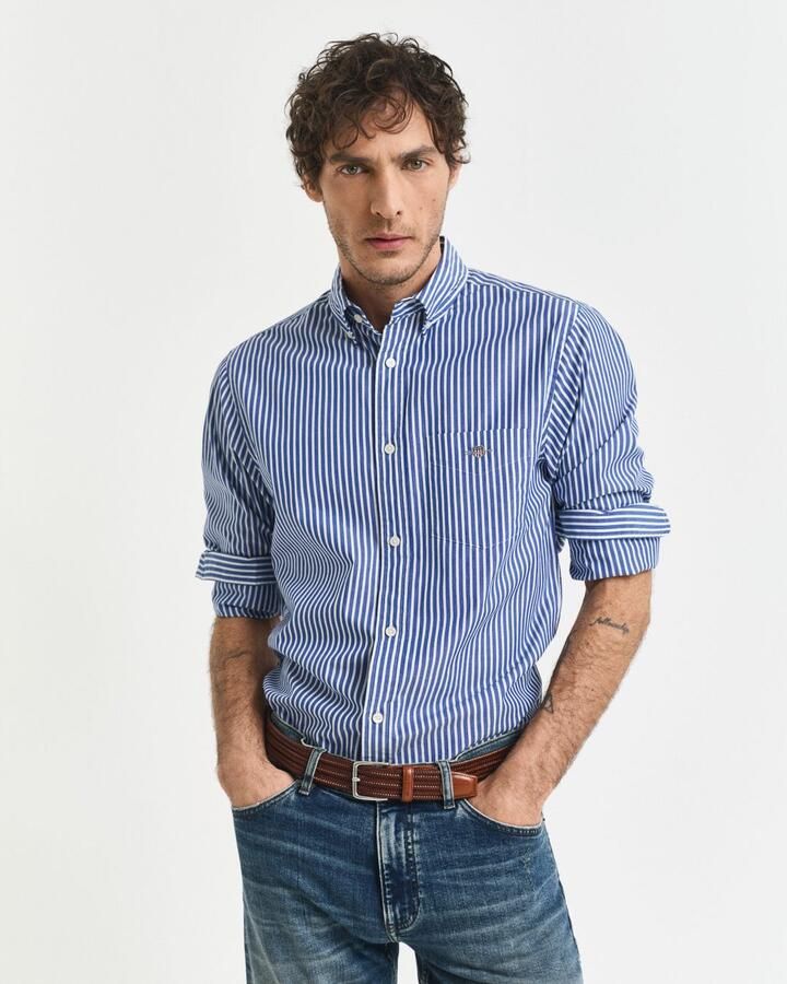 Gant Regular fit vrijetijdsoverhemd met streepmotief model 'POPLIN' - Foto 13