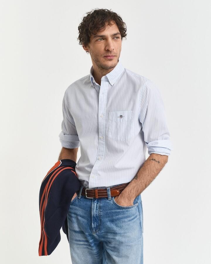 Gant Regular fit vrijetijdsoverhemd met streepmotief model 'POPLIN' - Foto 13