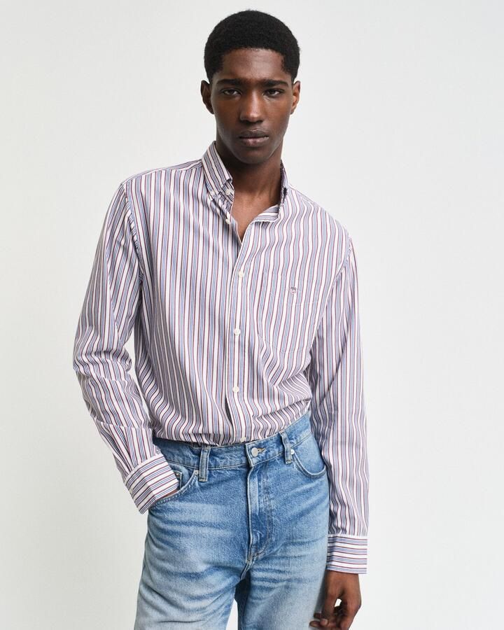 Gant Overhemd met lange mouwen REG POPLIN STRIPE SHIRT Regular fit popeline overhemd met strepen - Foto 5