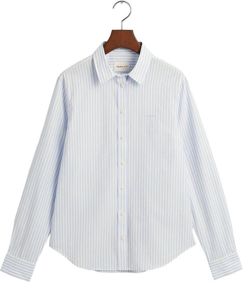 Gant Overhemdblouse REG POPLIN STRIPED SHIRT met een klein geborduurd logo op de borst