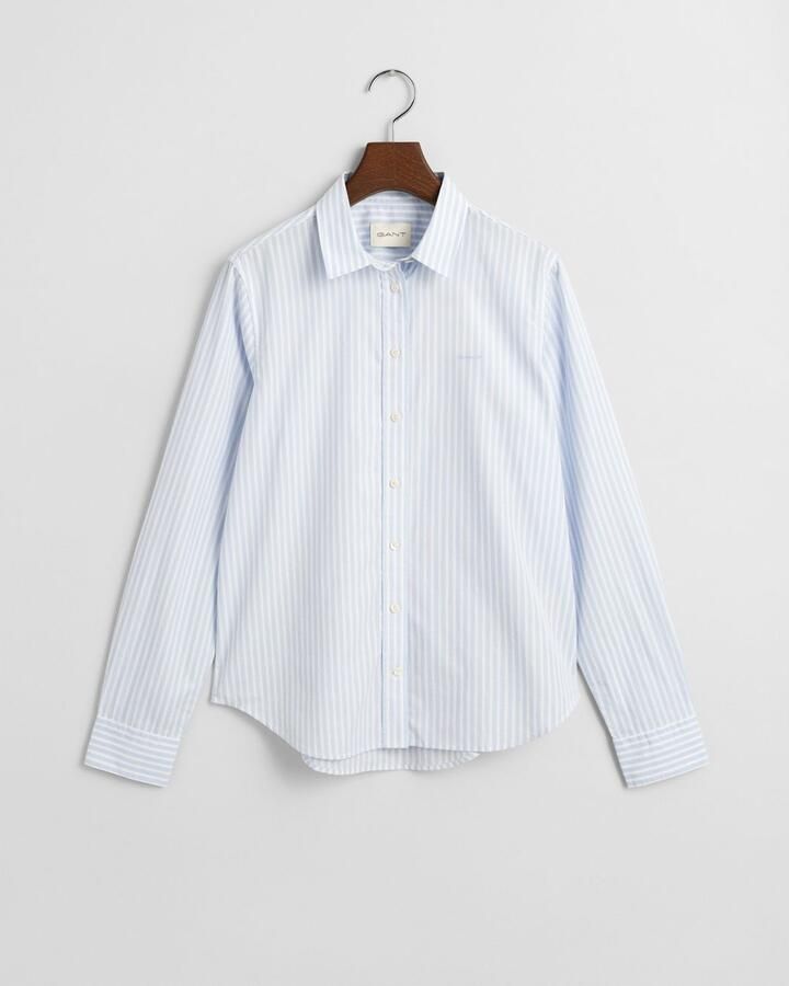 Gant Overhemdblouse REG POPLIN STRIPED SHIRT met een klein geborduurd logo op de borst - Foto 6