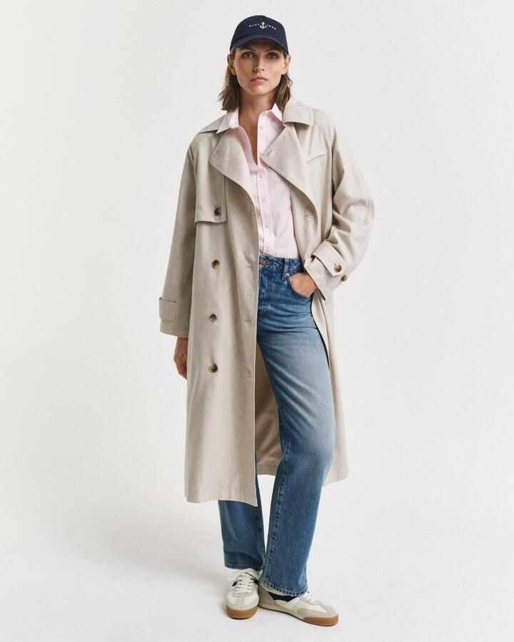 Gant Overhemdblouse REG POPLIN STRIPED SHIRT met een klein geborduurd logo op de borst - Foto 5