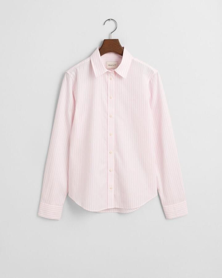 Gant Overhemdblouse REG POPLIN STRIPED SHIRT met een klein geborduurd logo op de borst - Foto 6