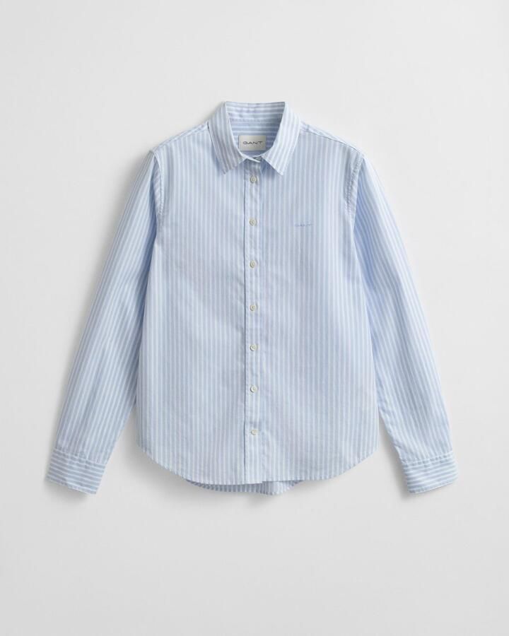 Gant Overhemdblouse REG POPLIN STRIPED SHIRT met een klein geborduurd logo op de borst - Foto 13