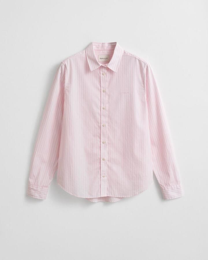 Gant Overhemdblouse REG POPLIN STRIPED SHIRT met een klein geborduurd logo op de borst - Foto 7