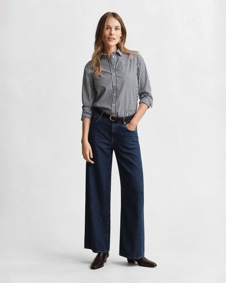 Gant Overhemdblouse REG POPLIN STRIPED SHIRT met een klein geborduurd logo op de borst - Foto 11