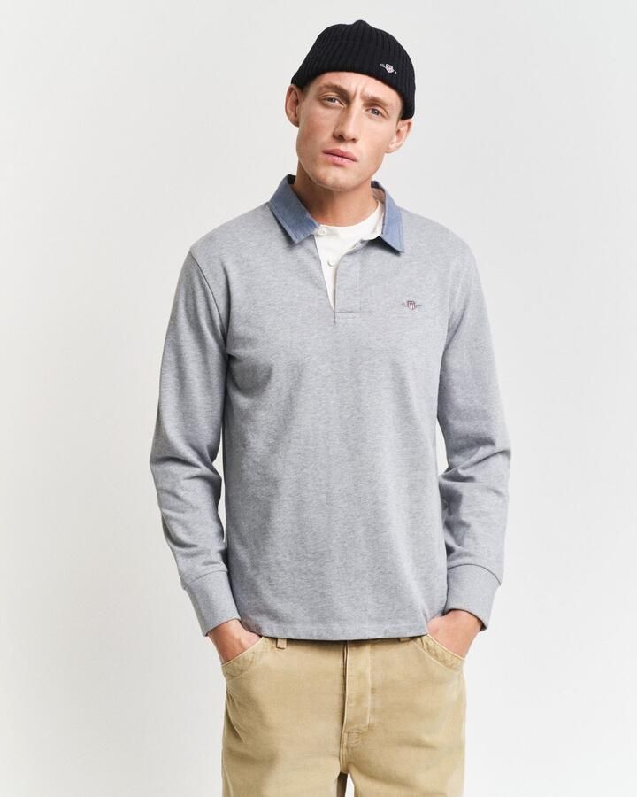 Gant Poloshirt met lange mouwen REG CHAMBRAY HEAVY RUGGER - Foto 5