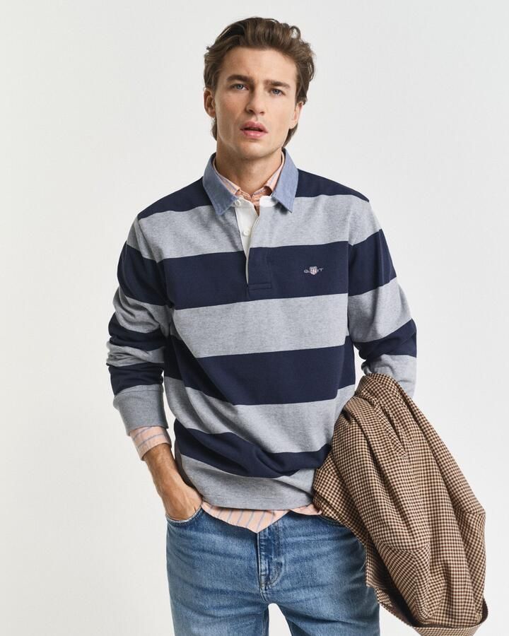 Gant Poloshirt met lange mouwen REG CHAMBRAY STRIPE HEAVY RUGGER - Foto 9