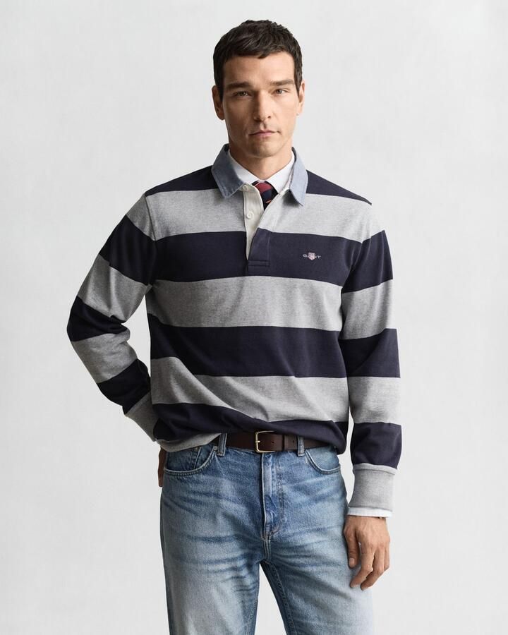 Gant Poloshirt met lange mouwen REG CHAMBRAY STRIPE HEAVY RUGGER - Foto 3