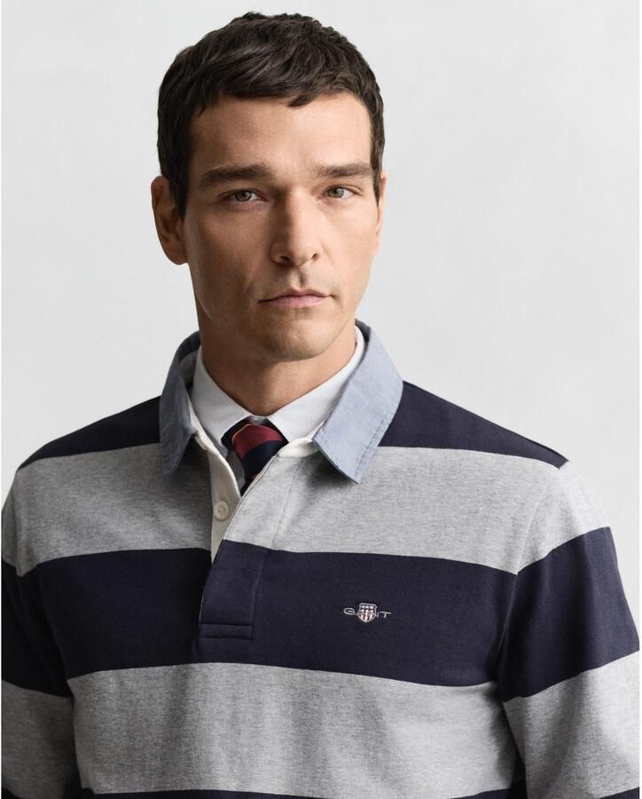 Gant Poloshirt met lange mouwen REG CHAMBRAY STRIPE HEAVY RUGGER
