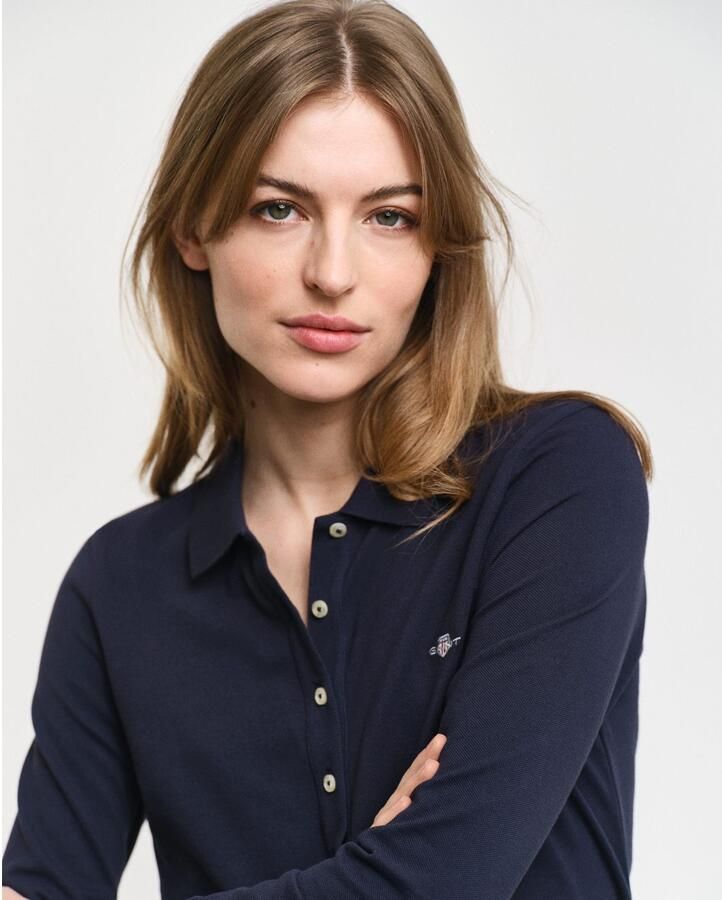 Gant Poloshirt met lange mouwen SLIM SHIELD LS PIQUE POLO