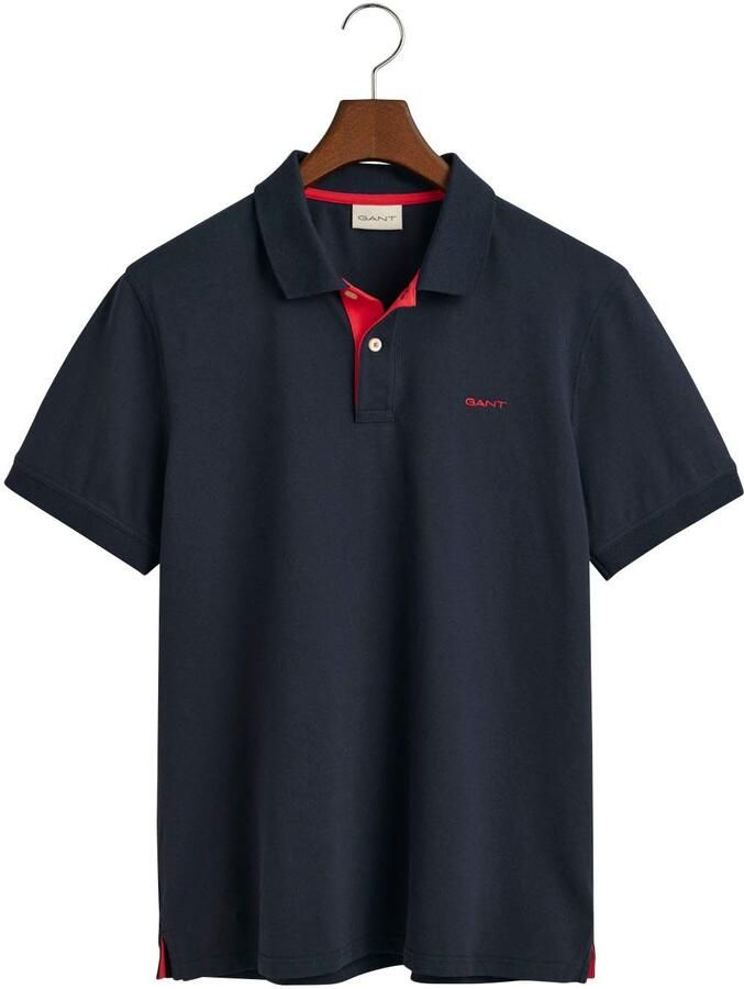 Gant Poloshirt REG CONTRAST PIQUE SS RUGGER met contrastkleurige inzetten - Foto 7