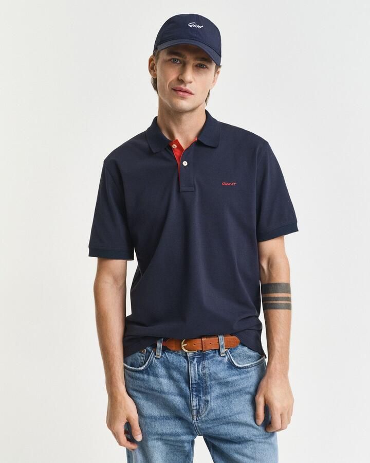 Gant Poloshirt REG CONTRAST PIQUE SS RUGGER met contrastkleurige inzetten - Foto 4