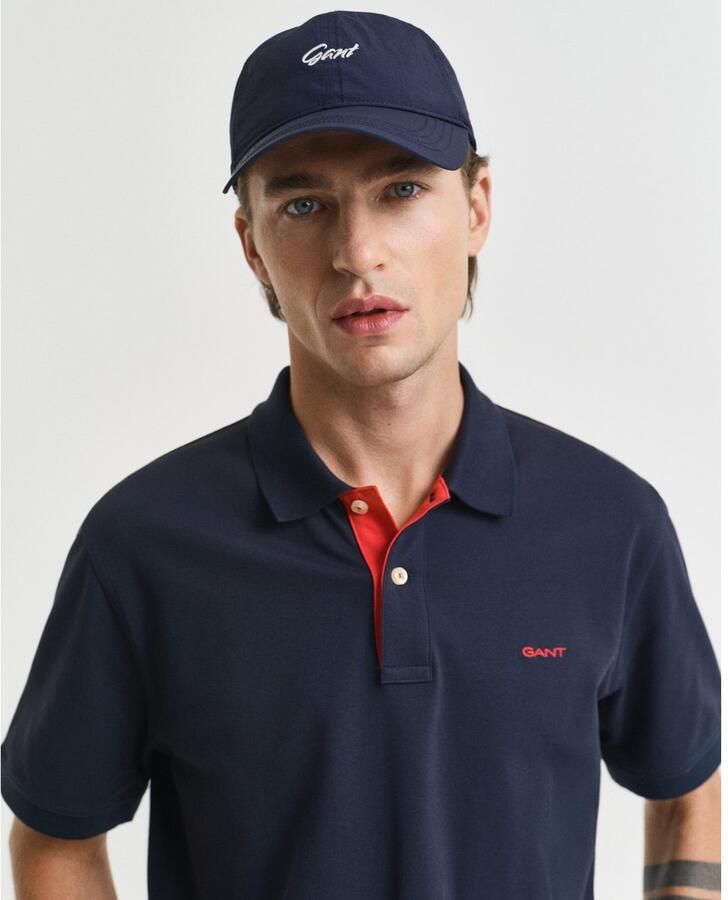 Gant Poloshirt REG CONTRAST PIQUE SS RUGGER met contrastkleurige inzetten - Foto 3