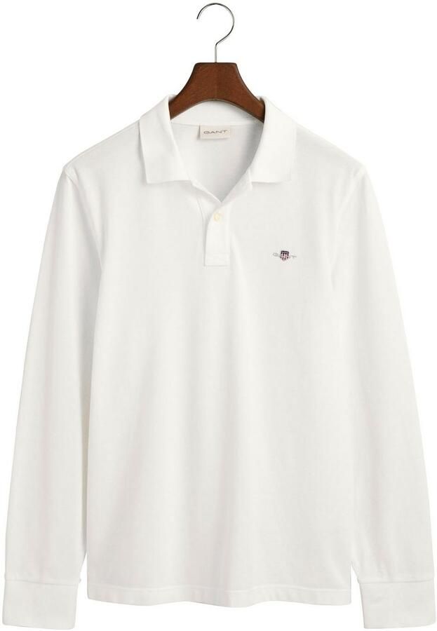 Gant Poloshirt REG SHIELD LS PIQUE RUGGER met logoborduursel op de borst - Foto 5