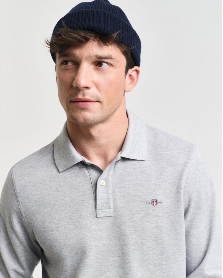 Gant Polo Shirt Lange Mouw Regular Shield piqué poloshirt met lange mouwen