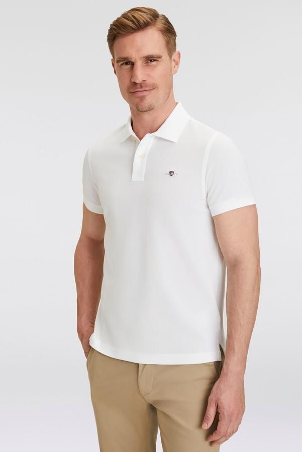 Gant Poloshirt REG SHIELD SS PIQUE POLO met logo en platte breikraag 100% katoen pique - Foto 11