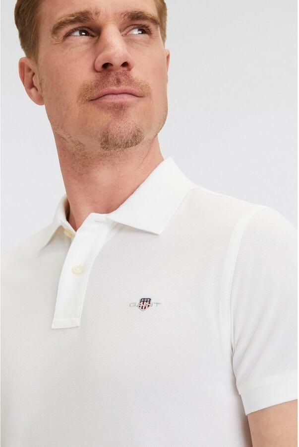 Gant Poloshirt REG SHIELD SS PIQUE POLO met logo en platte breikraag 100% katoen pique - Foto 9