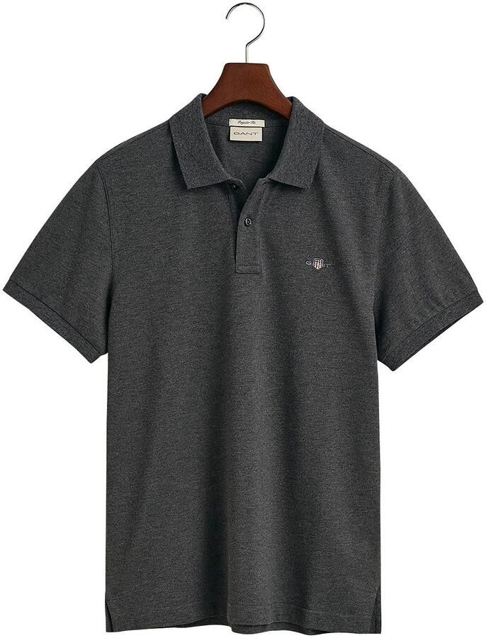 Gant Poloshirt REG SHIELD SS PIQUE POLO met logo en platte breikraag 100% katoen pique - Foto 5