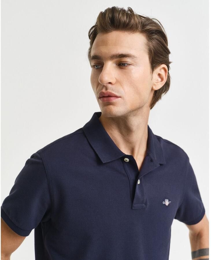 Gant Poloshirt SLIM SHIELD SS PIQUE POLO met logoborduursel op borsthoogte