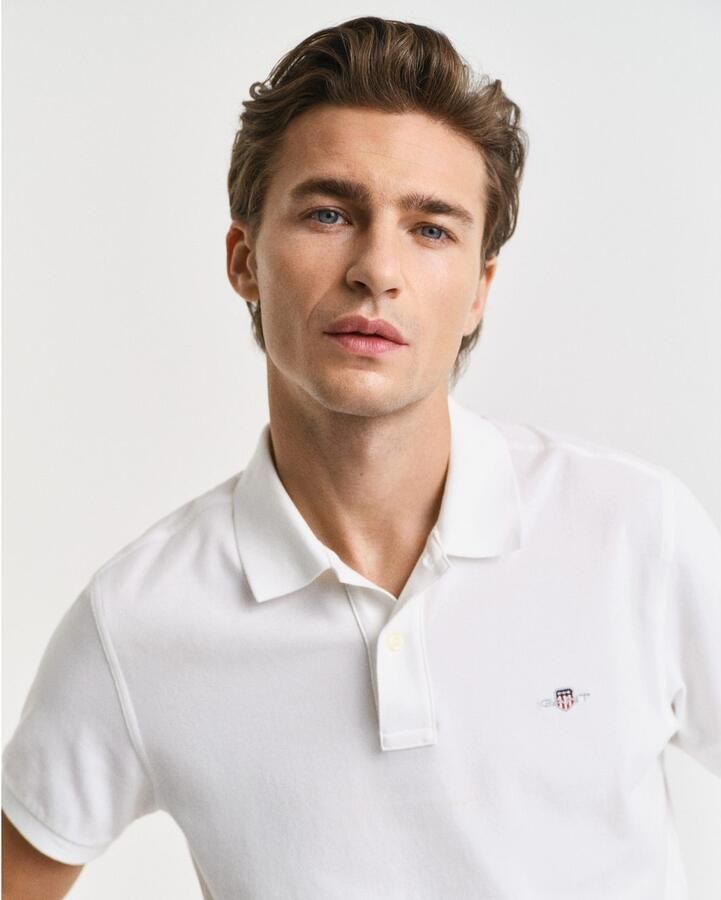 Gant Poloshirt SLIM SHIELD SS PIQUE POLO met logoborduursel op borsthoogte