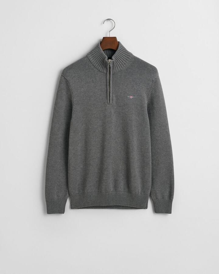 Gant Schipperstrui CASUAL COTTON HALFZIP met geborduurd grafisch logo op de borst - Foto 4