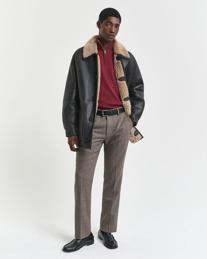 Gant Schipperstrui CASUAL COTTON HALFZIP met geborduurd grafisch logo op de borst - Foto 3