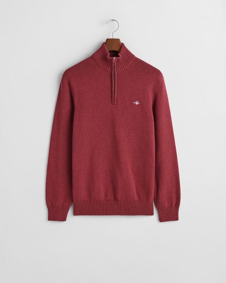 Gant Schipperstrui CASUAL COTTON HALFZIP met geborduurd grafisch logo op de borst - Foto 4