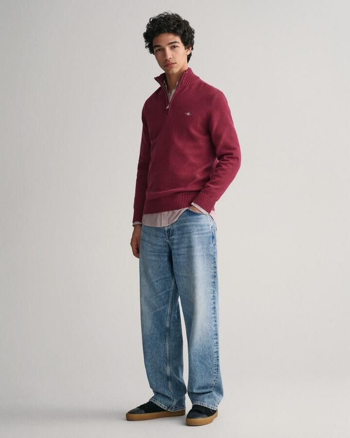 Gant Schipperstrui CASUAL COTTON HALFZIP met geborduurd grafisch logo op de borst - Foto 6