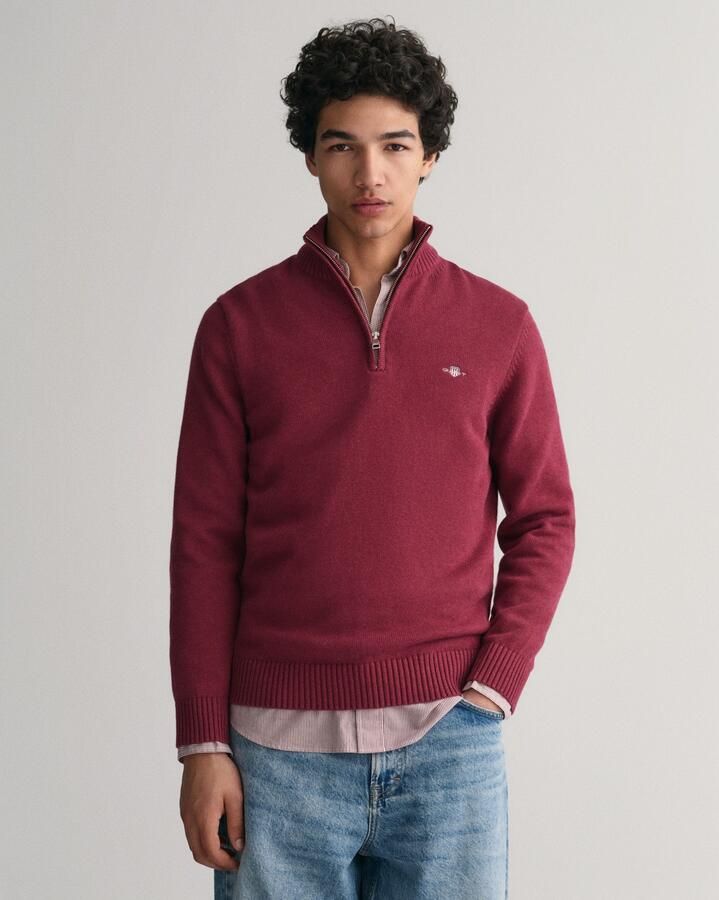 Gant Schipperstrui CASUAL COTTON HALFZIP met geborduurd grafisch logo op de borst - Foto 7