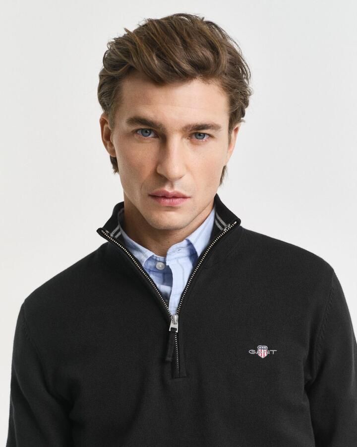 Gant Trui Klassiek gebreid katoen met halve rits - Foto 14